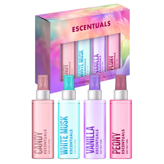 Escentuals Mini Mist Womens Gift Set, Body Mist Fragrance Spray 4 x 50ml