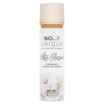 So…? Unique Womens White Blossom Body Mist Fragrance Spray 150ml