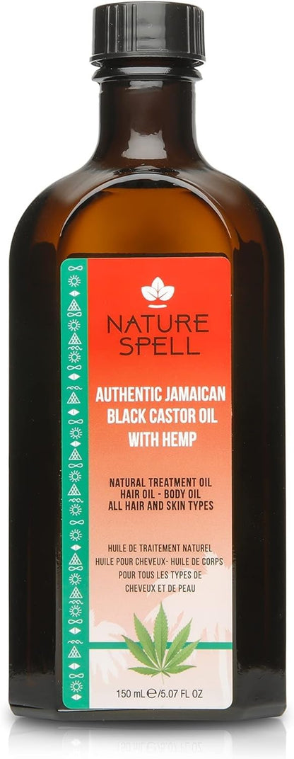 Nature Spell Authentic Jamaican Black Castor Oil with Hemp for Hair & Body 150 ml