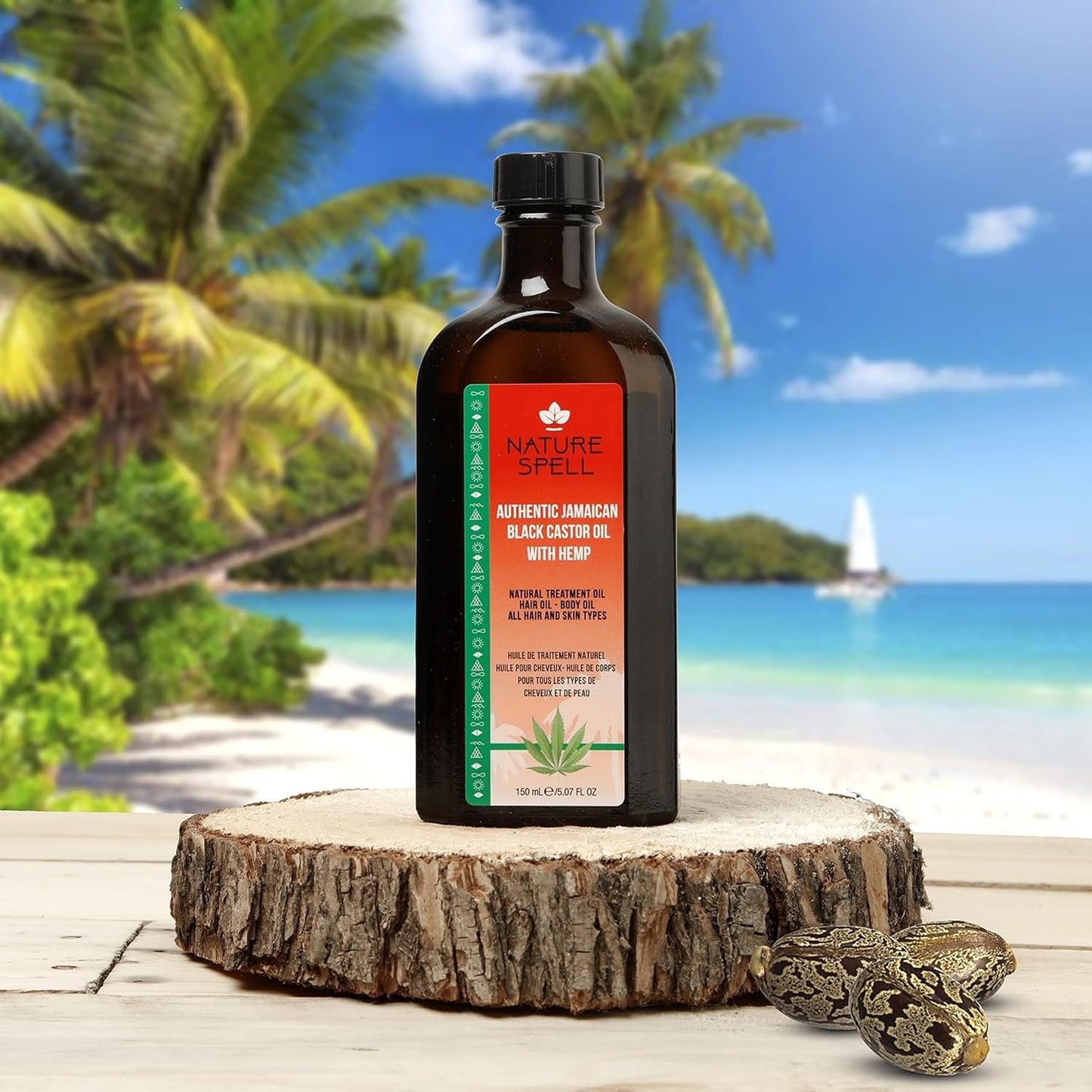 Nature Spell Authentic Jamaican Black Castor Oil with Hemp for Hair & Body 150 ml