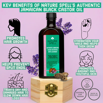 Nature Spell Authentic Jamaican Black Castor Oil with Lavender for Hair & Body 150 ml