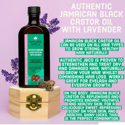 Nature Spell Authentic Jamaican Black Castor Oil with Lavender for Hair & Body 150 ml