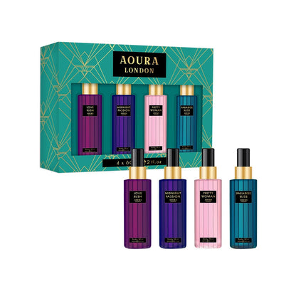 AOURA LONDON Collection Set Womens Body Mist Gift Set (4x60ml)