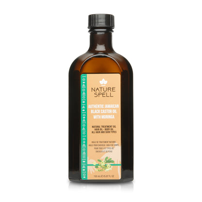 Nature Spell Authentic Jamaican Black Castor Oil with Moringa for Hair & Body 150 ml - Authentic JBCO For All Hair Types