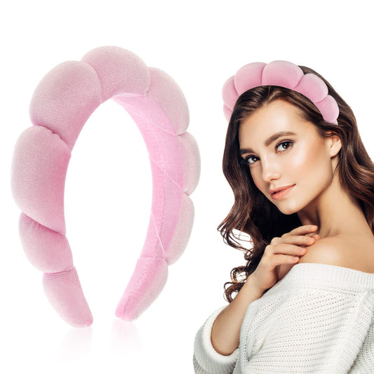 WLLHYF Spa Headband Sponge Terry Towel Cloth Fabric Headband Puffy Fashion