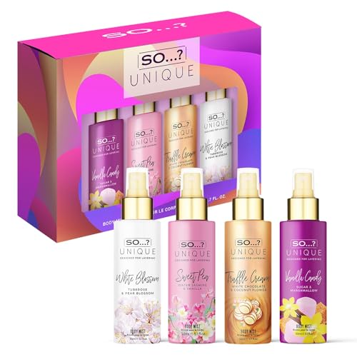 So…? Summer Escapes, Body Mist by So…? & Unique Womens Gift Sets Bundle, Body Mist Fragrance Spray (4x50ml) Pack of 3