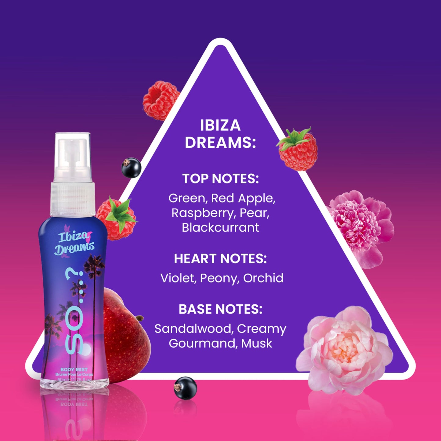 So…? Escapes Womens Gift Set, with Ibiza Dream, Bali Breeze, Mykonos Nights & Majorca Love, Fragrance Spray Set (4 x 50ml)