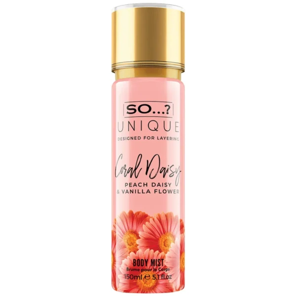 Unique Womens Coral Daisy Body Mist Fragrance Spray 150ml