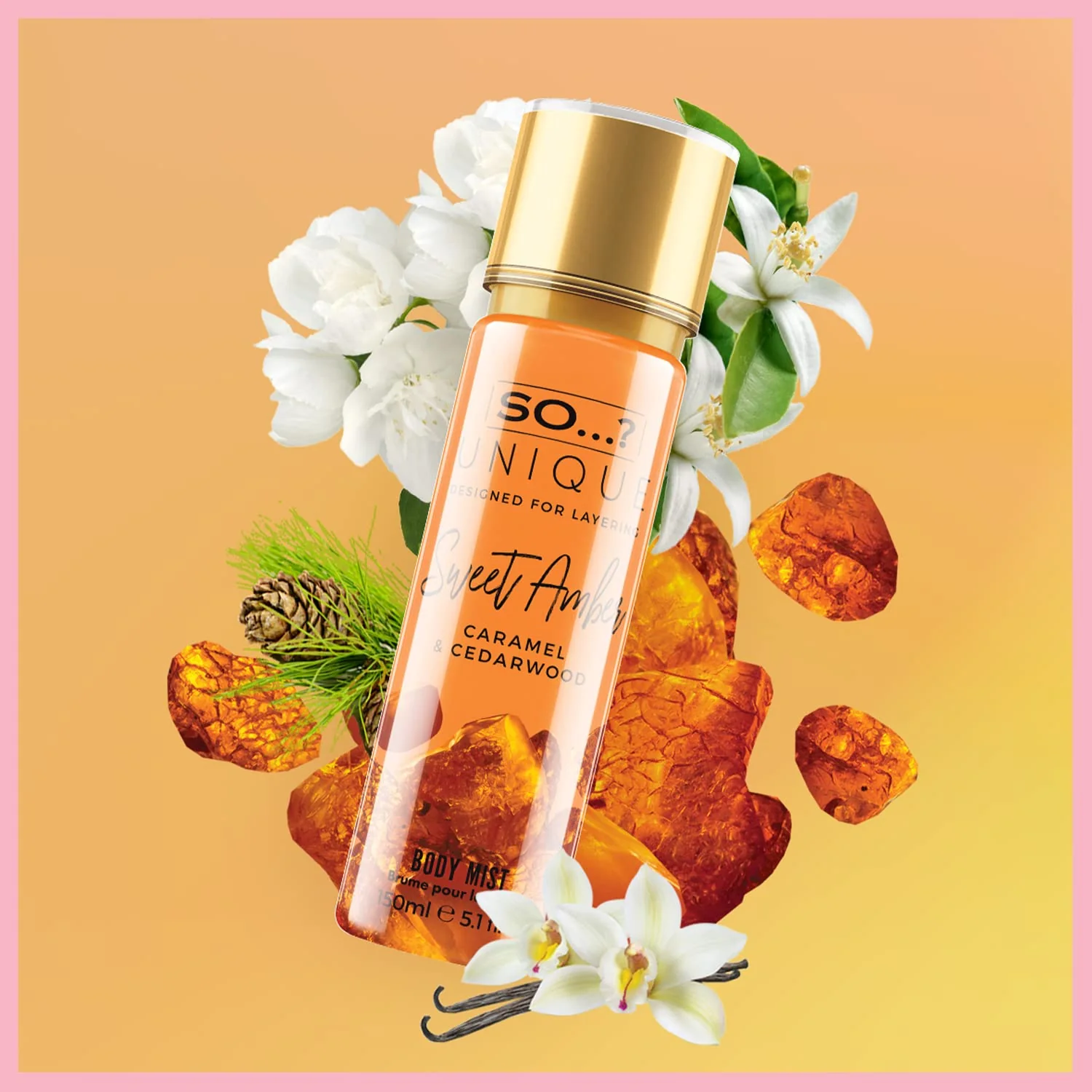 Unique Womens Vegan Sweet Amber Body Mist Fragrance Spray 150ml4